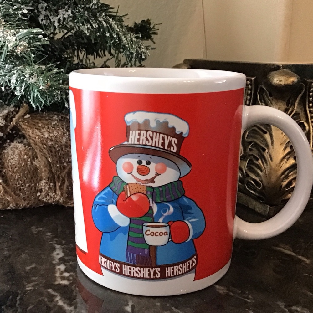 Hershey’s snowman mug for Houston Harvest Gift Products.  S’Mores recipe on mug.